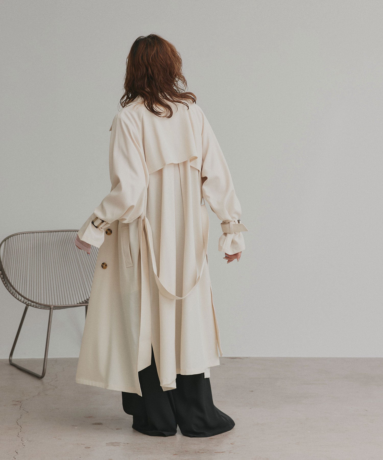 アドティエ ad thie  キャンディースリーブロングトレンチコート 秋服 秋 冬服 冬 （アイボリー） アイボリー