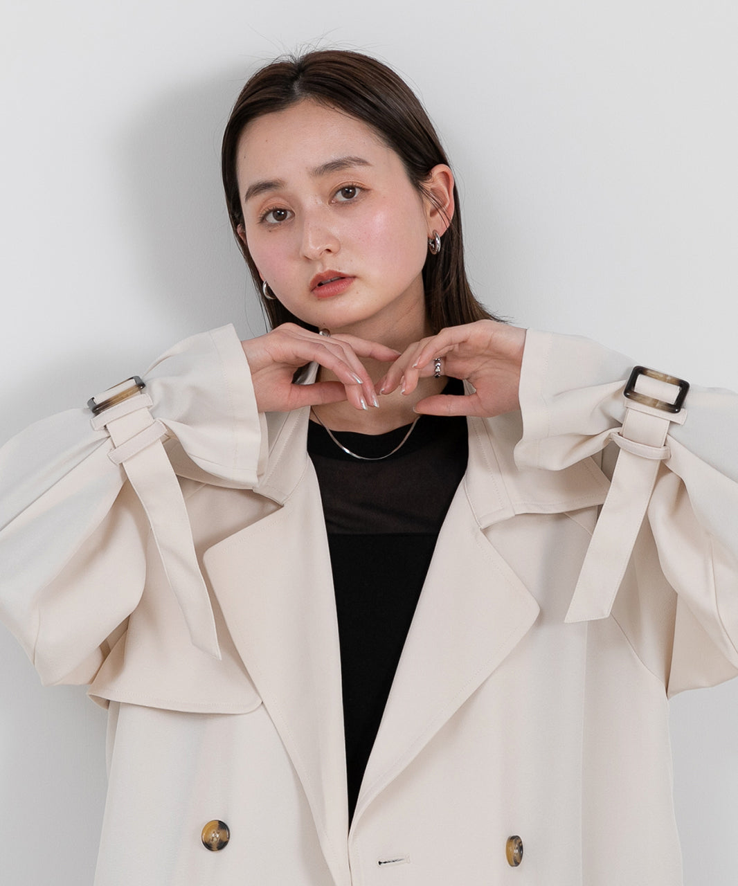 Adthie Candy Sleeve Long Trench Coat Autumn Wear Autumn Winter Wear Winter