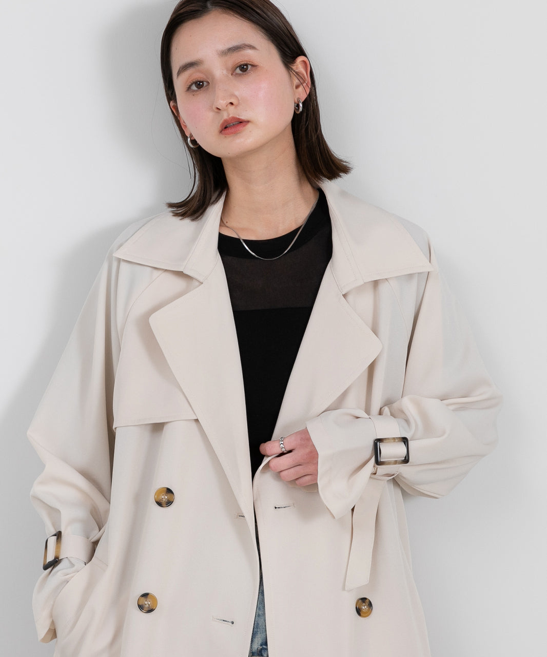 Adthie Candy Sleeve Long Trench Coat Autumn Wear Autumn Winter Wear Winter