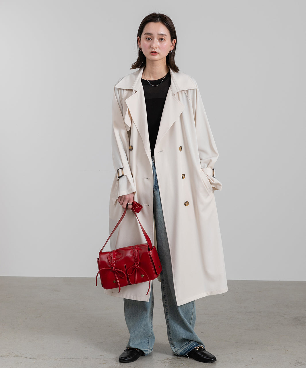 Adthie Candy Sleeve Long Trench Coat Autumn Wear Autumn Winter Wear Winter