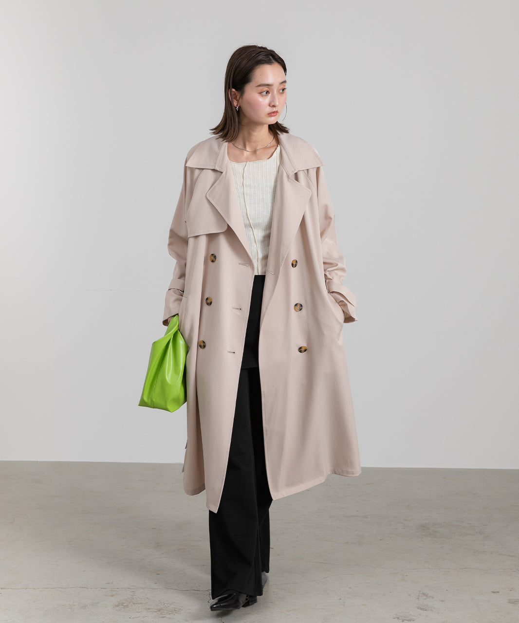 Adthie Candy Sleeve Long Trench Coat Autumn Wear Autumn Winter Wear Winter