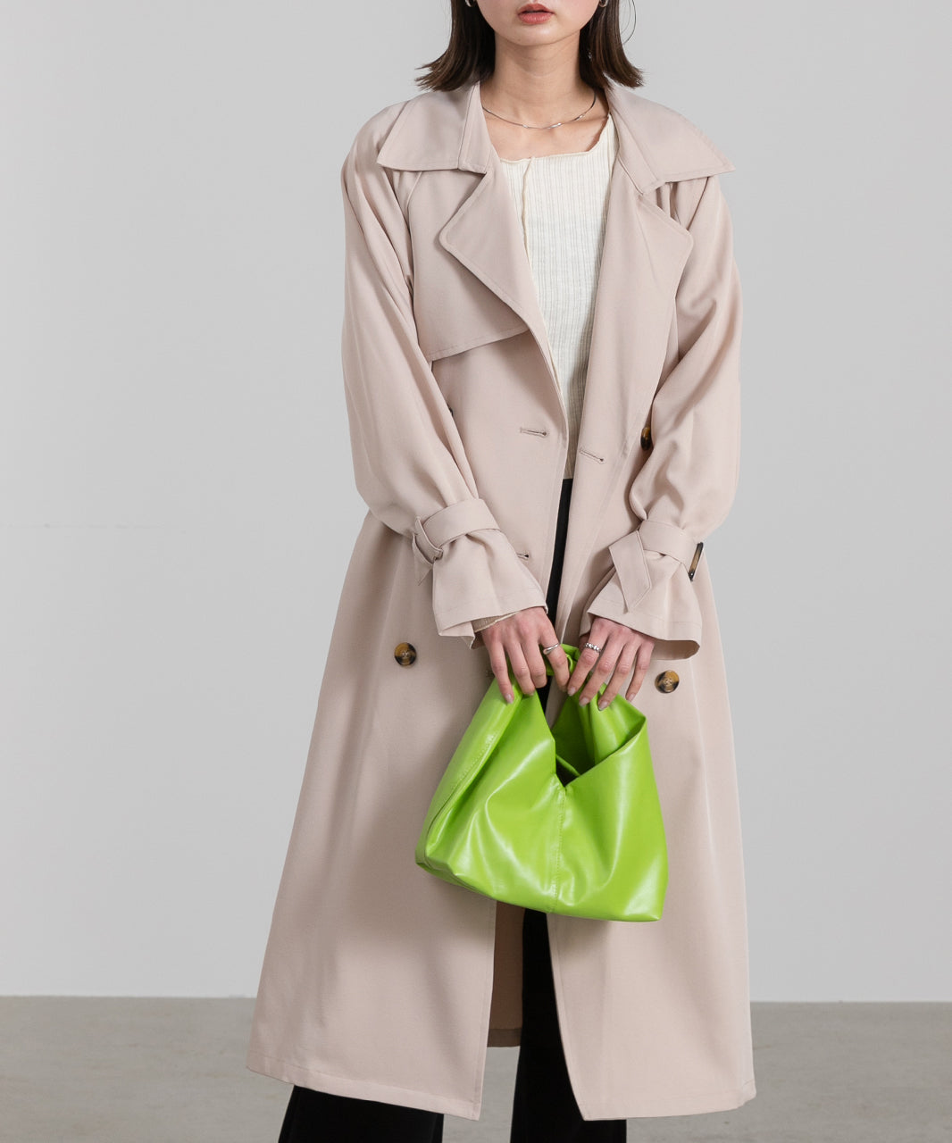 Adthie Candy Sleeve Long Trench Coat Autumn Wear Autumn Winter Wear Winter