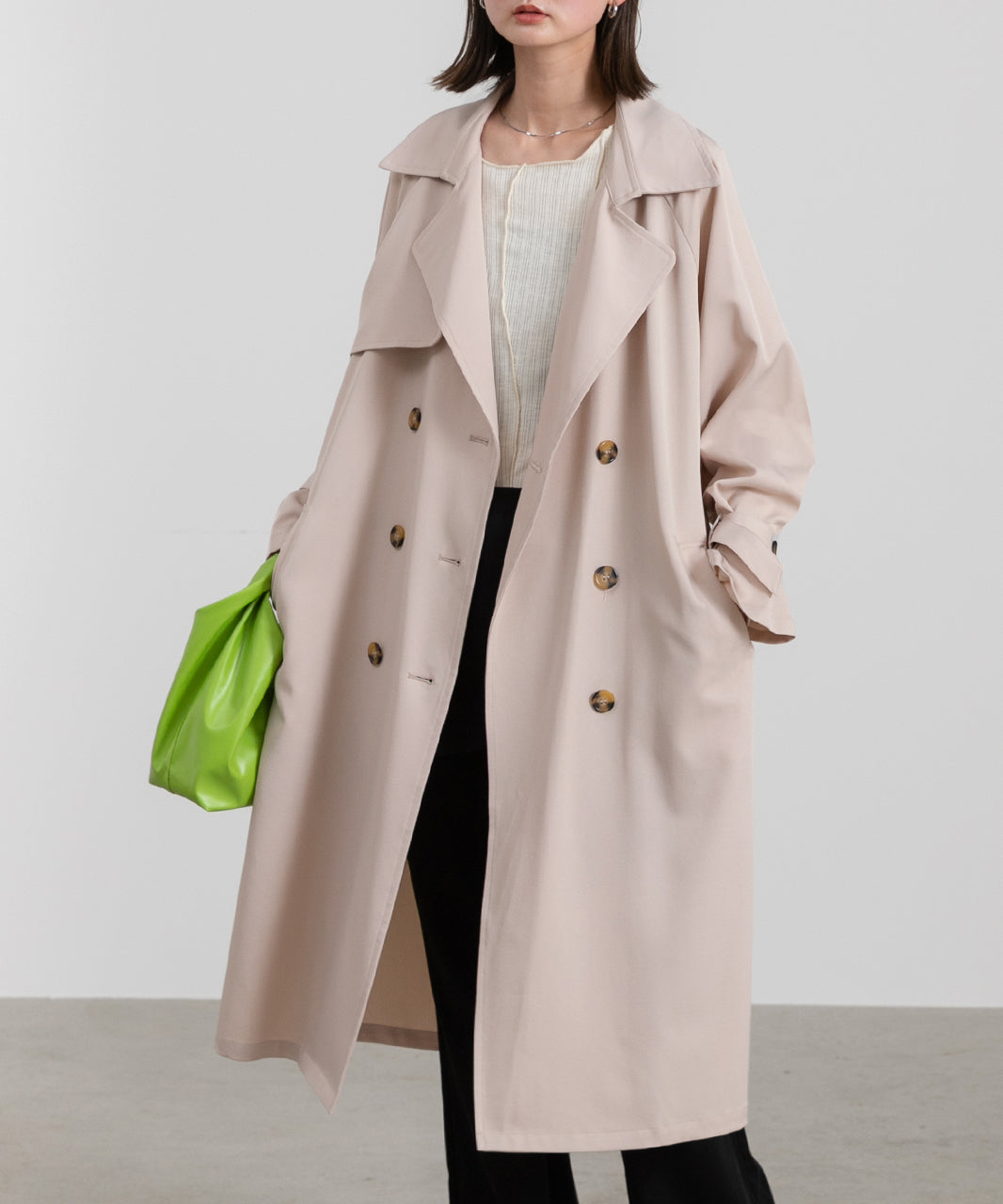 Adthie Candy Sleeve Long Trench Coat Autumn Wear Autumn Winter Wear Winter