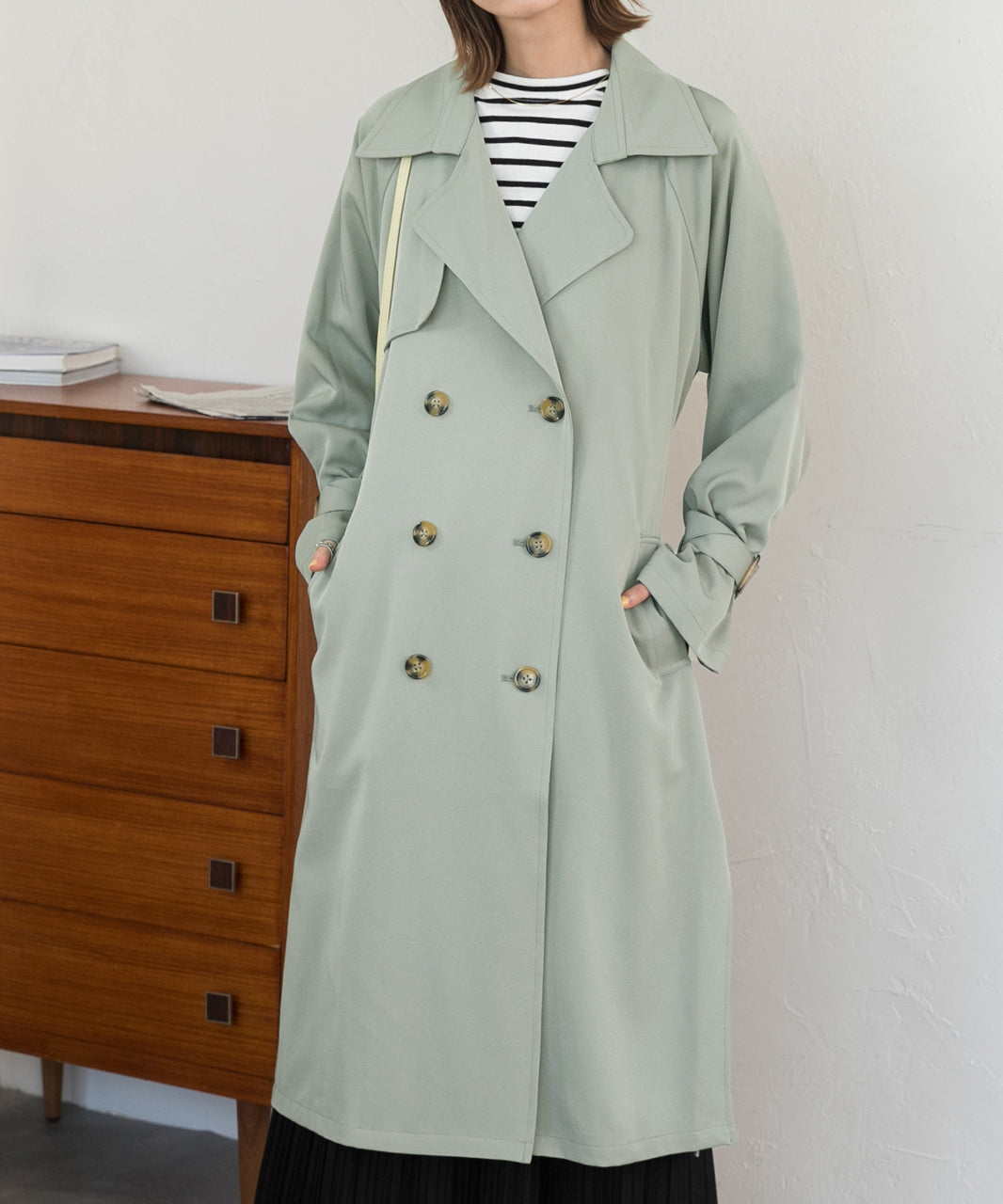 Adthie Candy Sleeve Long Trench Coat Autumn Wear Autumn Winter Wear Winter