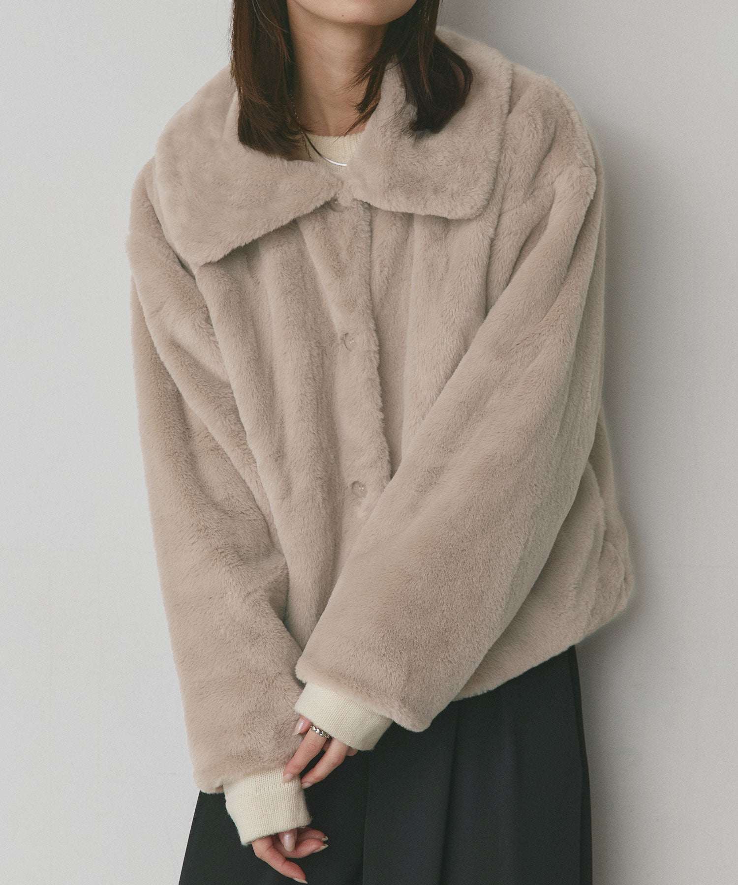 アドティエ ad thie ふわふわソフトタッチ 衿付きエコファージャケット 秋服 秋 冬服 冬 （ピンク） ピンク