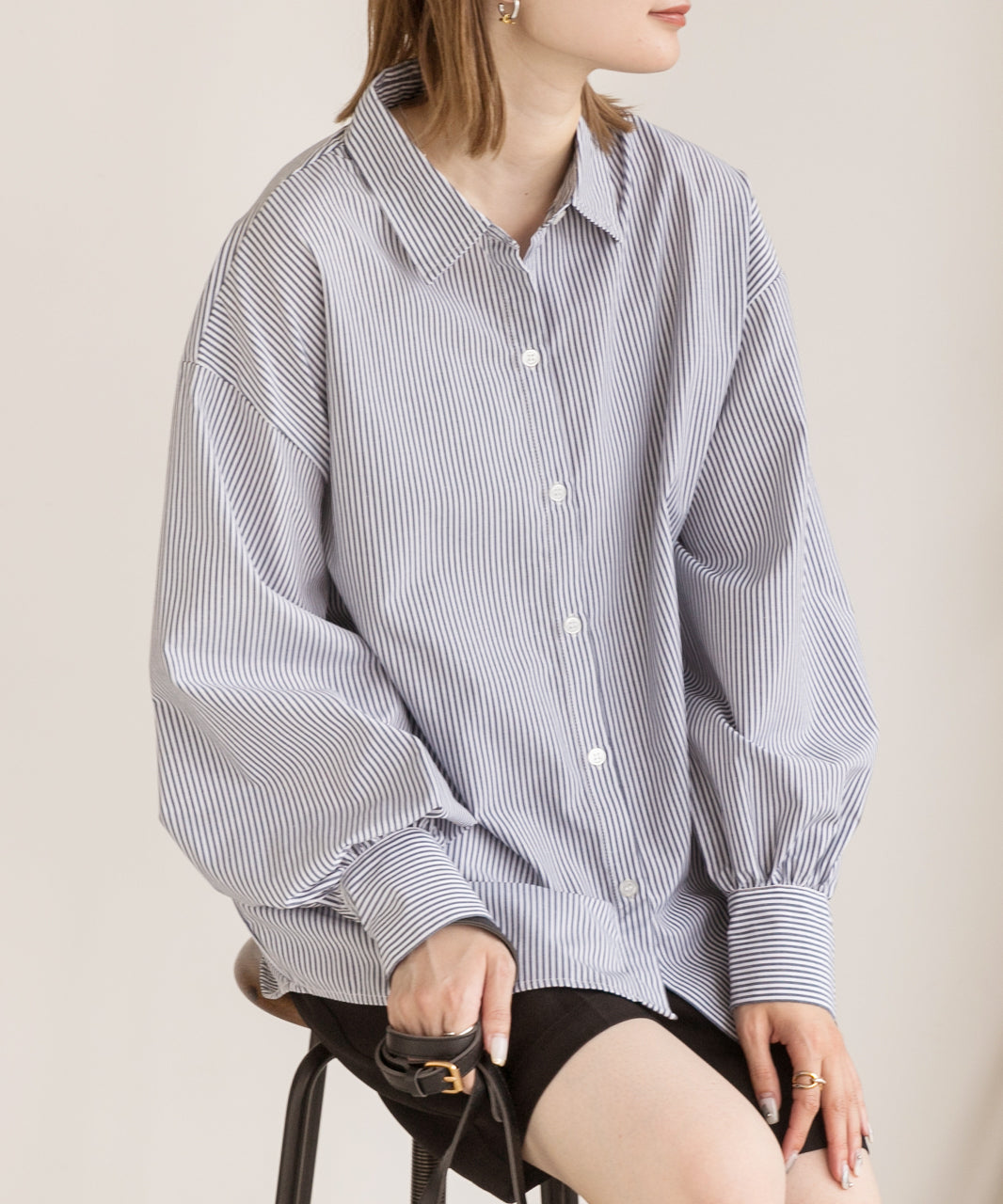 Ad Thie 【2023AW New Collection】 Volume Sleeve Oversized Shirt