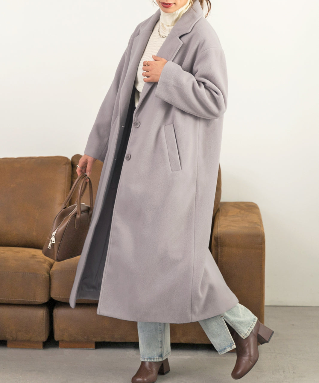 アドティエ ad thie 羊毛觸感 切斯特長外套 秋服 秋 冬服 冬