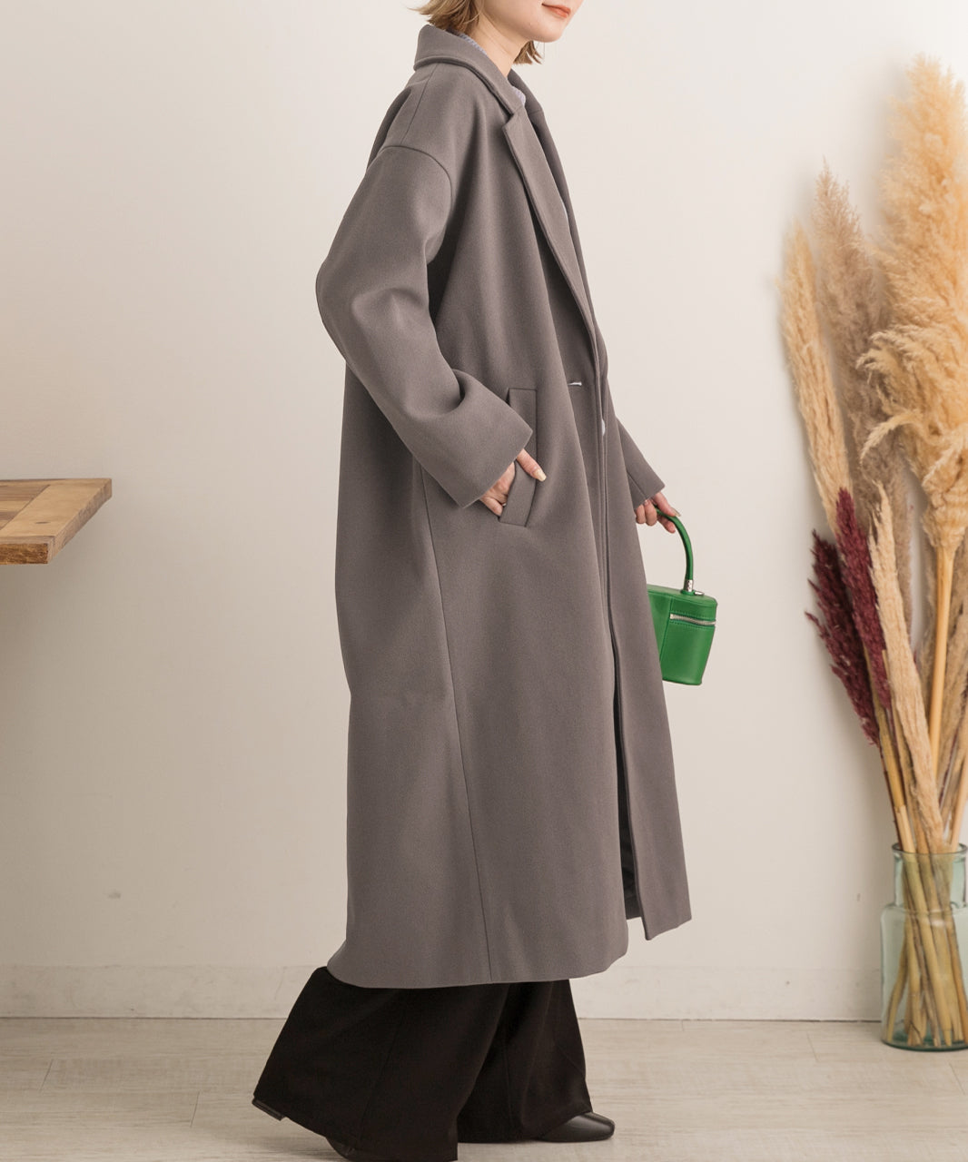 アドティエ ad thie 羊毛觸感 切斯特長外套 秋服 秋 冬服 冬