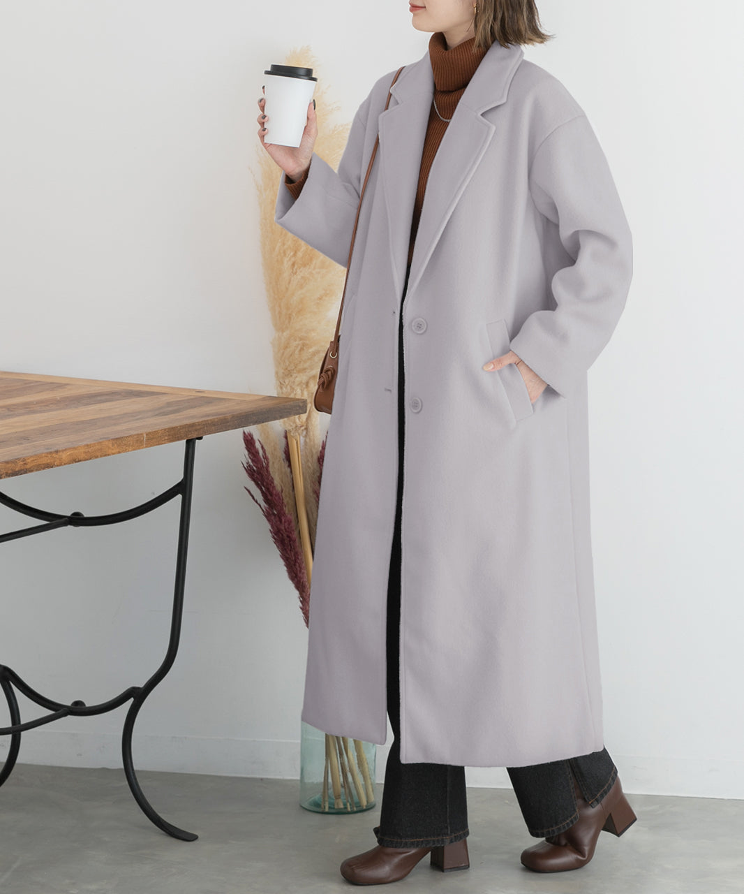 アドティエ ad thie 羊毛觸感 切斯特長外套 秋服 秋 冬服 冬