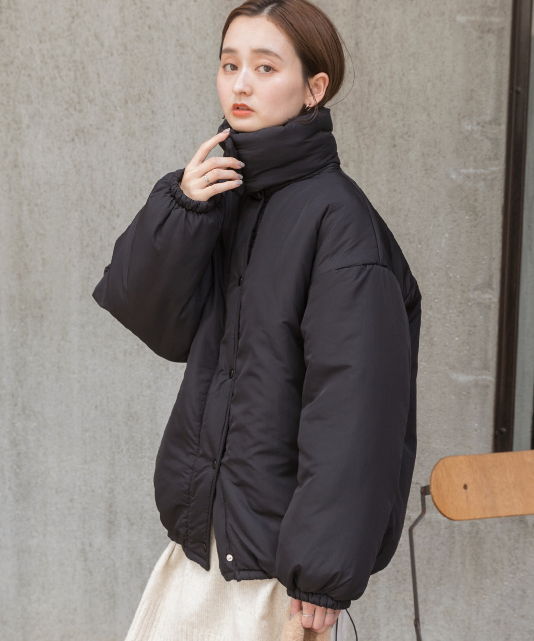 Adthie ad thie 【2023AW New Collection】 Detachable Neck Mid-Weight Blouson