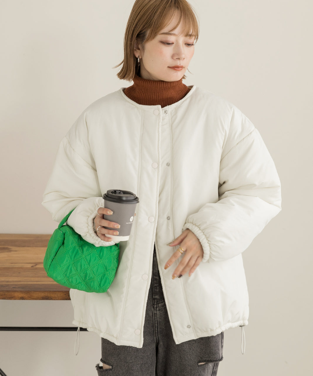 Adthie ad thie 【2023AW New Collection】 Detachable Neck Mid-Weight Blouson