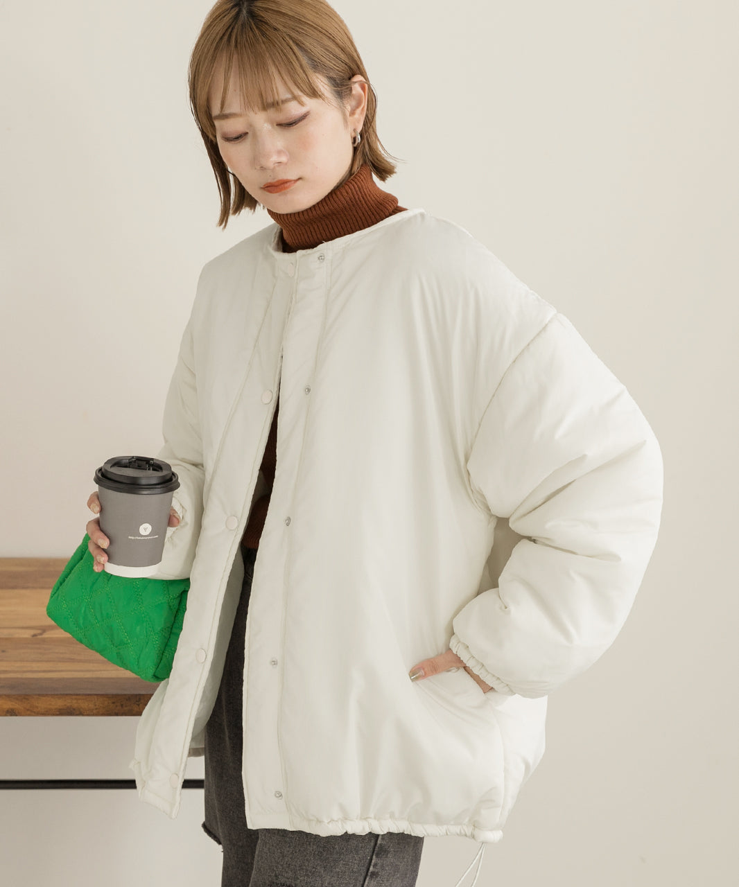 Adthie ad thie 【2023AW New Collection】 Detachable Neck Mid-Weight Blouson