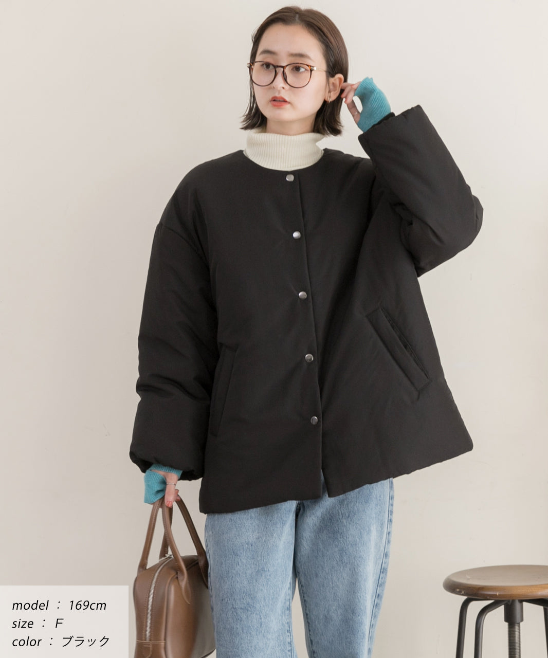 Ad Thie Co-Location Muffler Attached No-Collar Padded Jacket Lightweight Cold-Resistant Eco Down Outerwear Autumn Clothes Fall Winter Clothes Winter