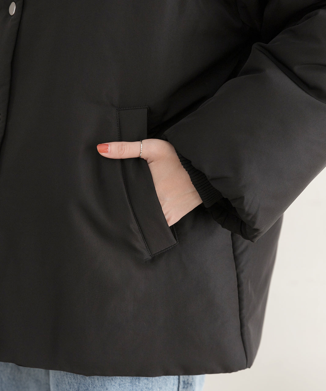 Ad Thie Co-Location Muffler Attached No-Collar Padded Jacket Lightweight Cold-Resistant Eco Down Outerwear Autumn Clothes Fall Winter Clothes Winter