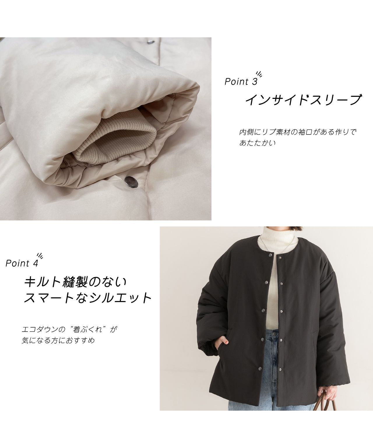 Ad Thie Co-Location Muffler Attached No-Collar Padded Jacket Lightweight Cold-Resistant Eco Down Outerwear Autumn Clothes Fall Winter Clothes Winter