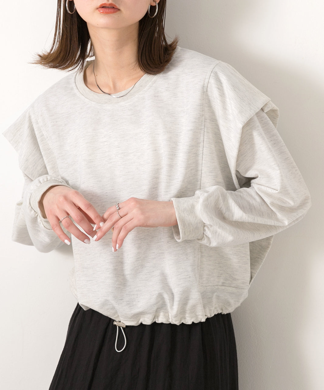 Adthie ad thie 【2024SS New Collection】Drawstring Hem Tuck Shoulder Top