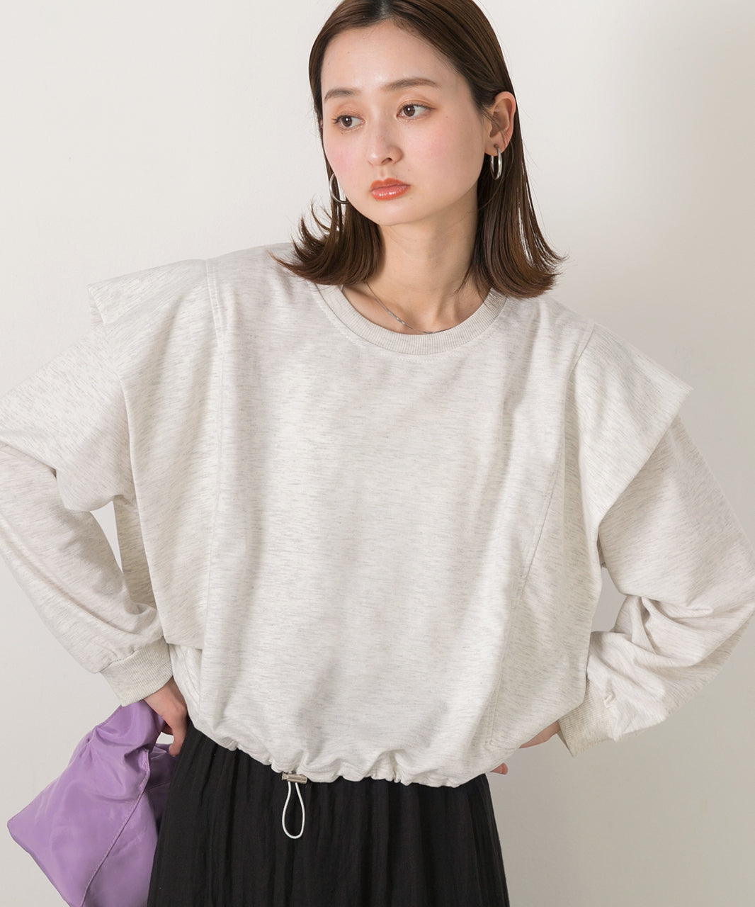 Adthie ad thie 【2024SS New Collection】Drawstring Hem Tuck Shoulder Top