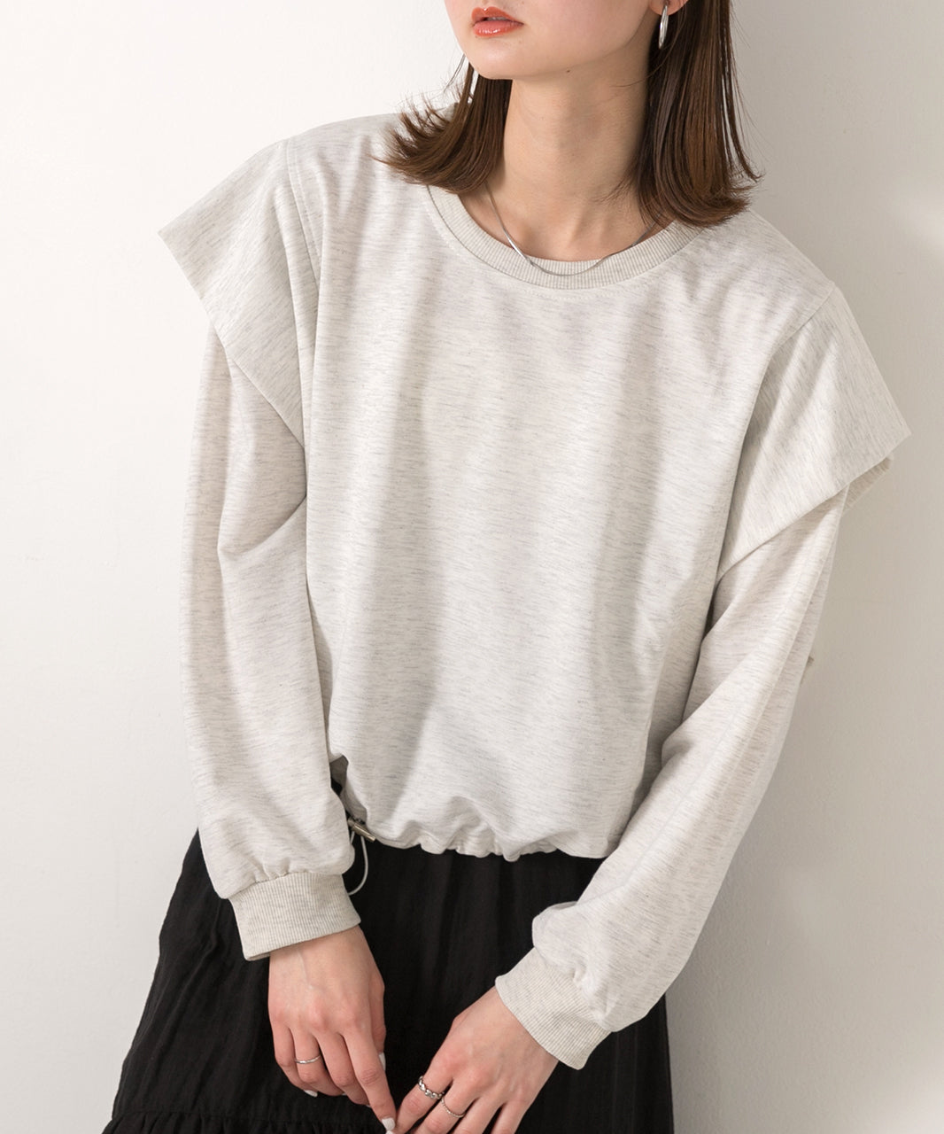 Adthie ad thie 【2024SS New Collection】Drawstring Hem Tuck Shoulder Top