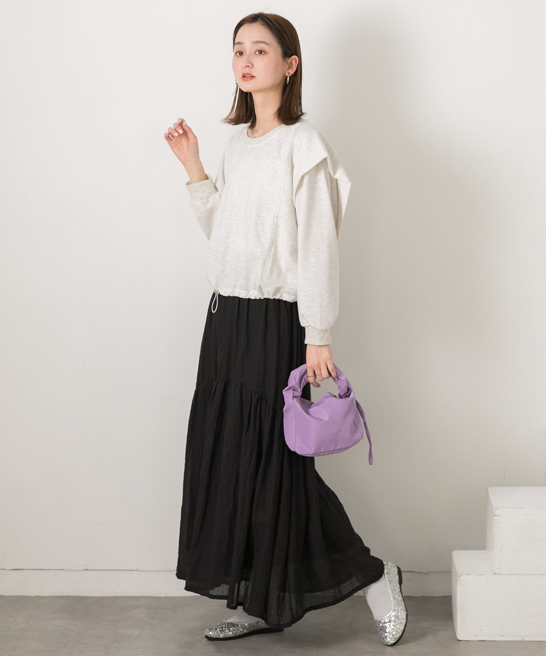 Adthie ad thie 【2024SS New Collection】Drawstring Hem Tuck Shoulder Top