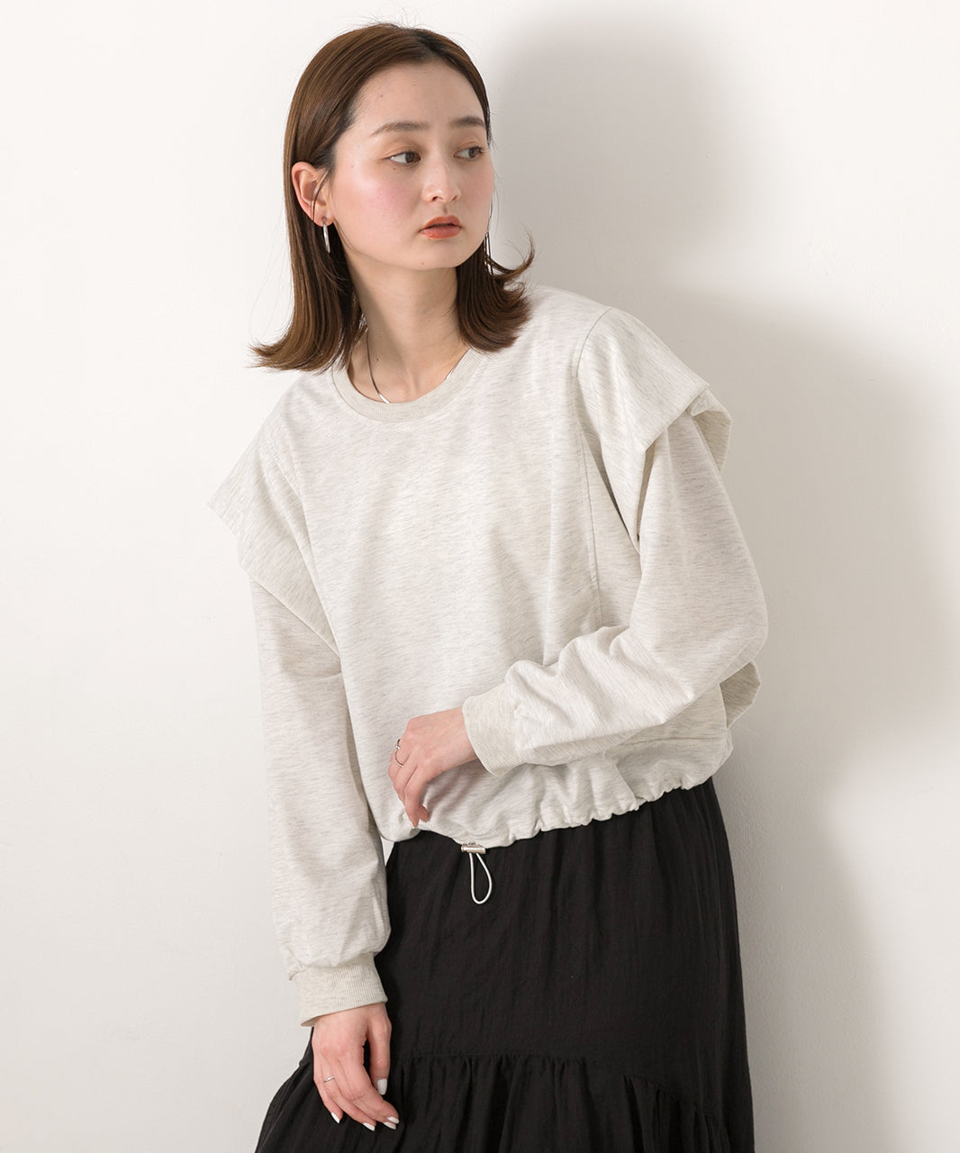 Adthie ad thie 【2024SS New Collection】Drawstring Hem Tuck Shoulder Top