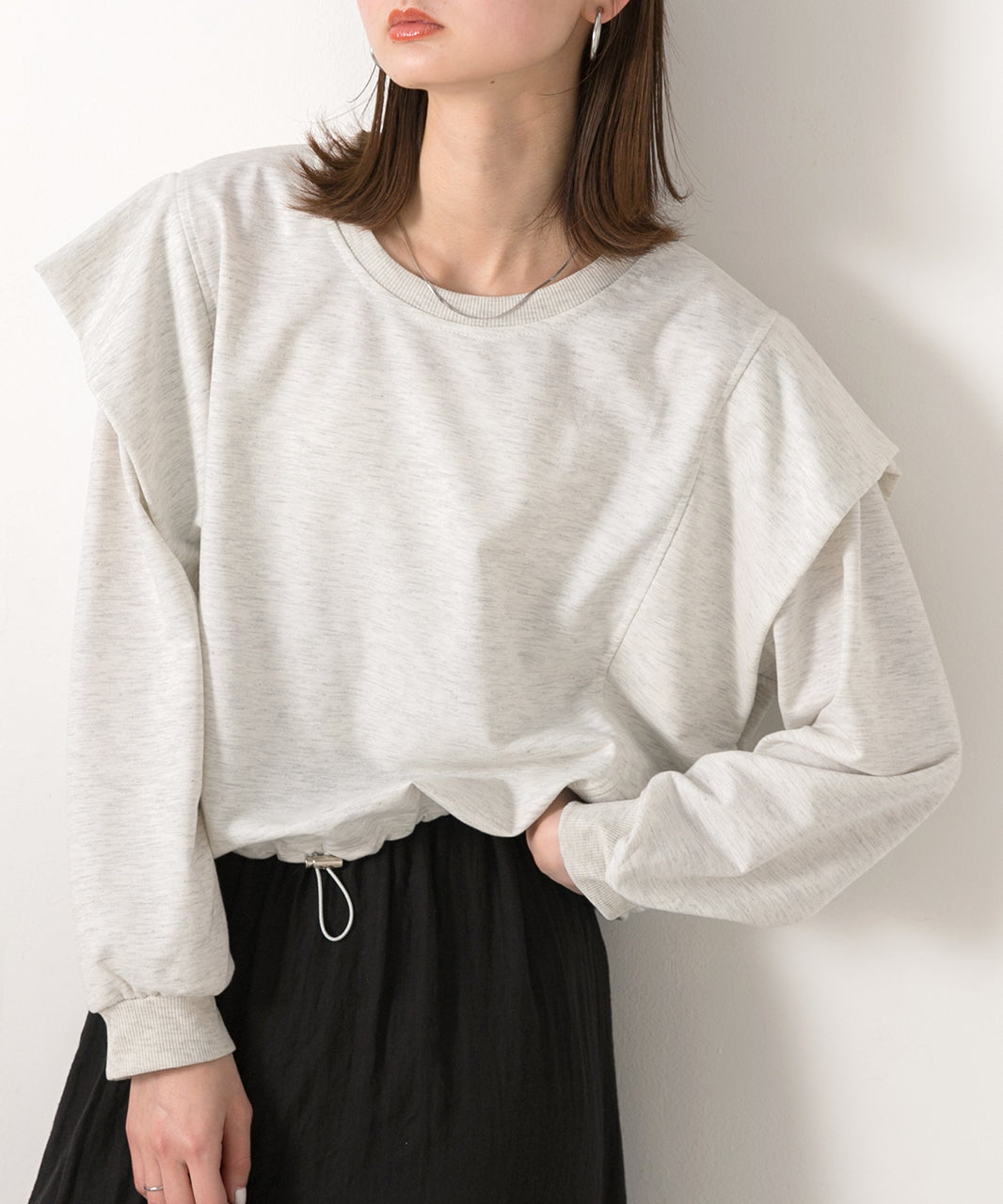 Adthie ad thie 【2024SS New Collection】Drawstring Hem Tuck Shoulder Top