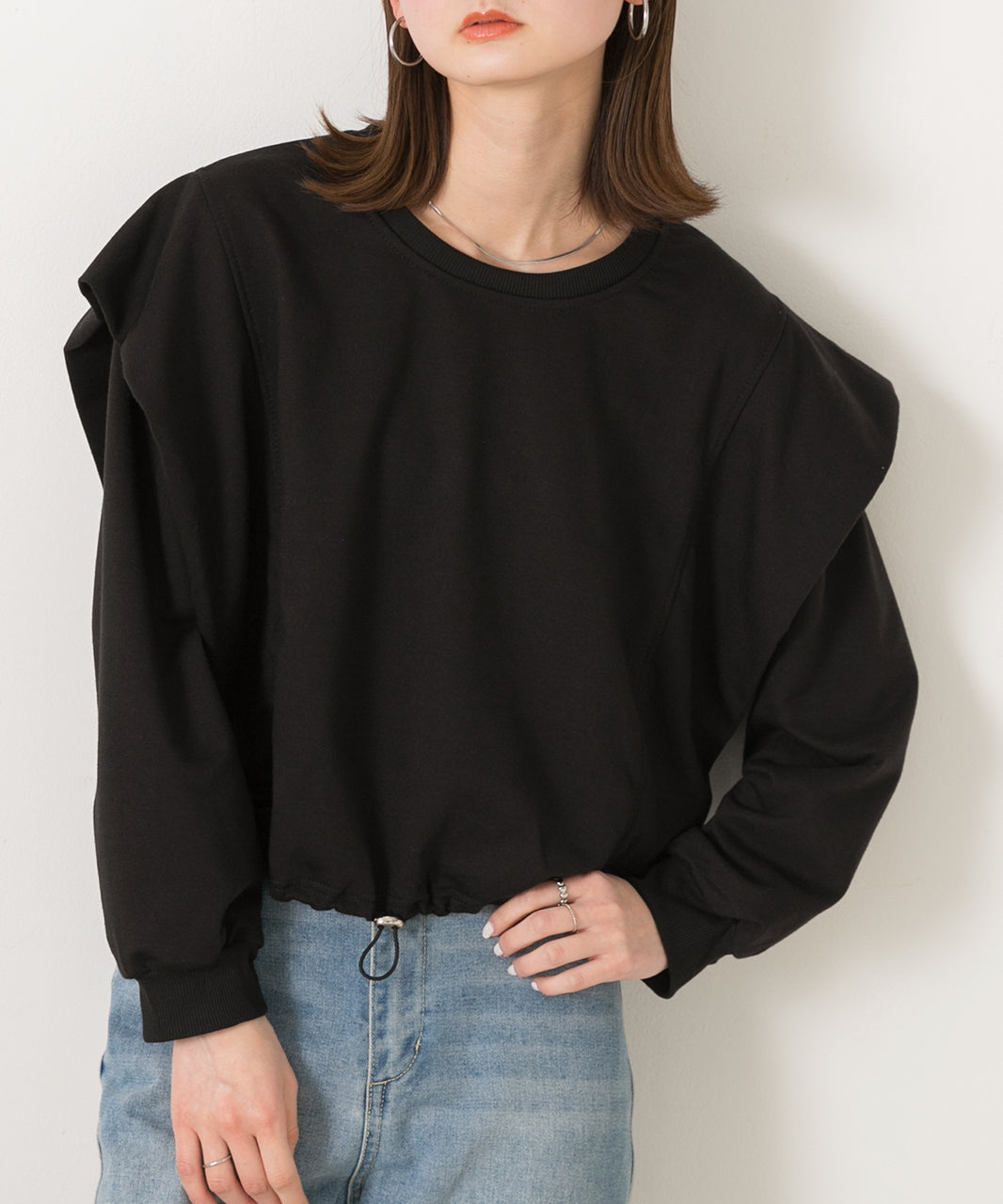 Adthie ad thie 【2024SS New Collection】Drawstring Hem Tuck Shoulder Top