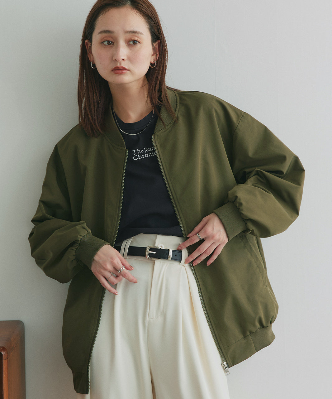 アドティエ ad thie ライトウェイト オーバーシルエットブルゾン （カーキ） カーキ