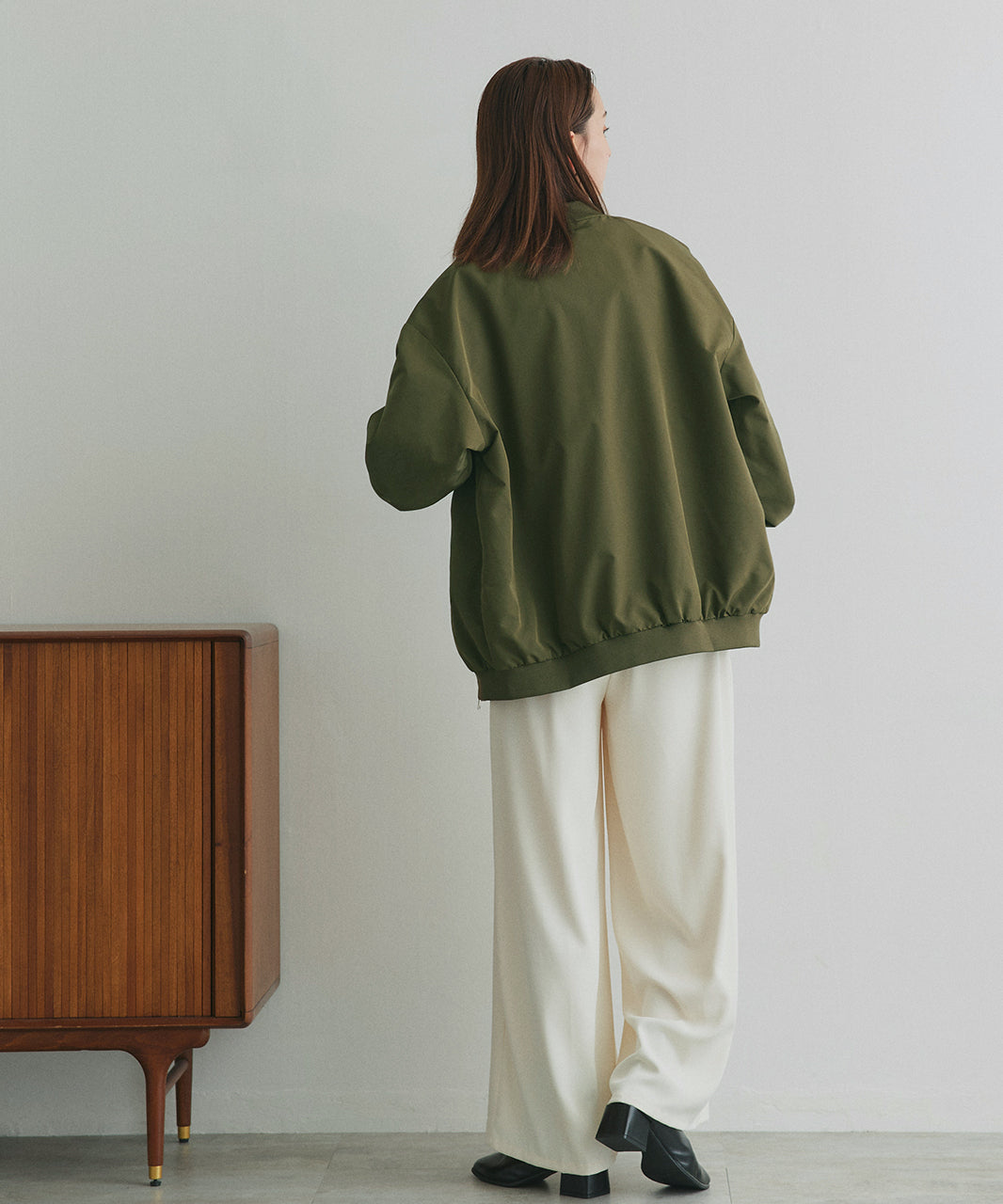 アドティエ ad thie ライトウェイト オーバーシルエットブルゾン （カーキ） カーキ