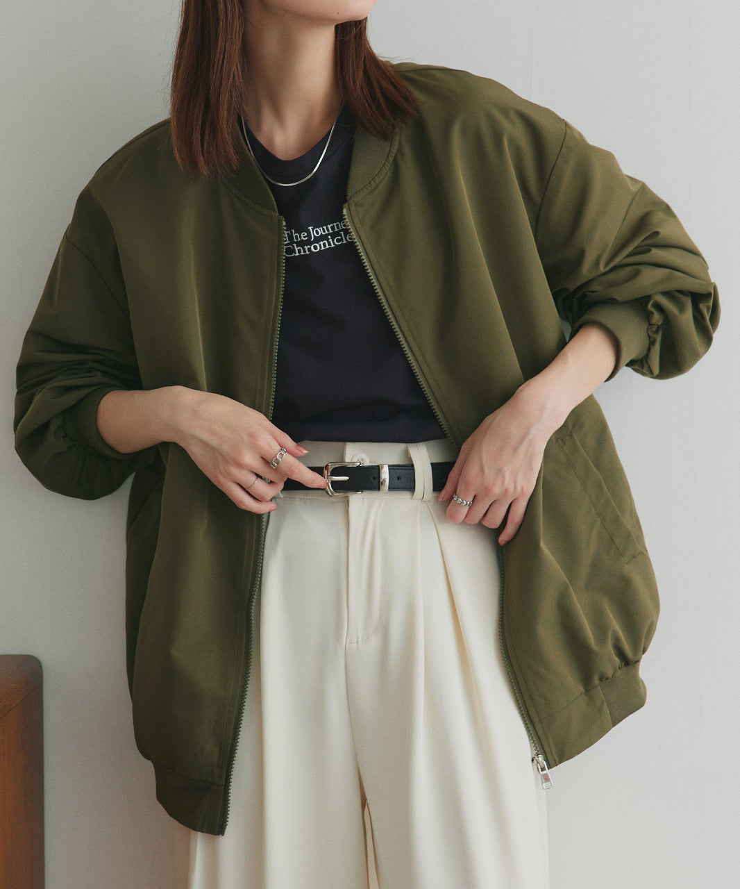 アドティエ ad thie ライトウェイト オーバーシルエットブルゾン （カーキ） カーキ