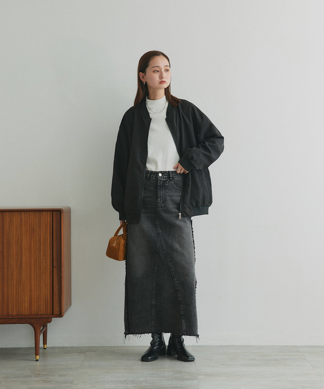 アドティエ ad thie ライトウェイト オーバーシルエットブルゾン （カーキ） カーキ