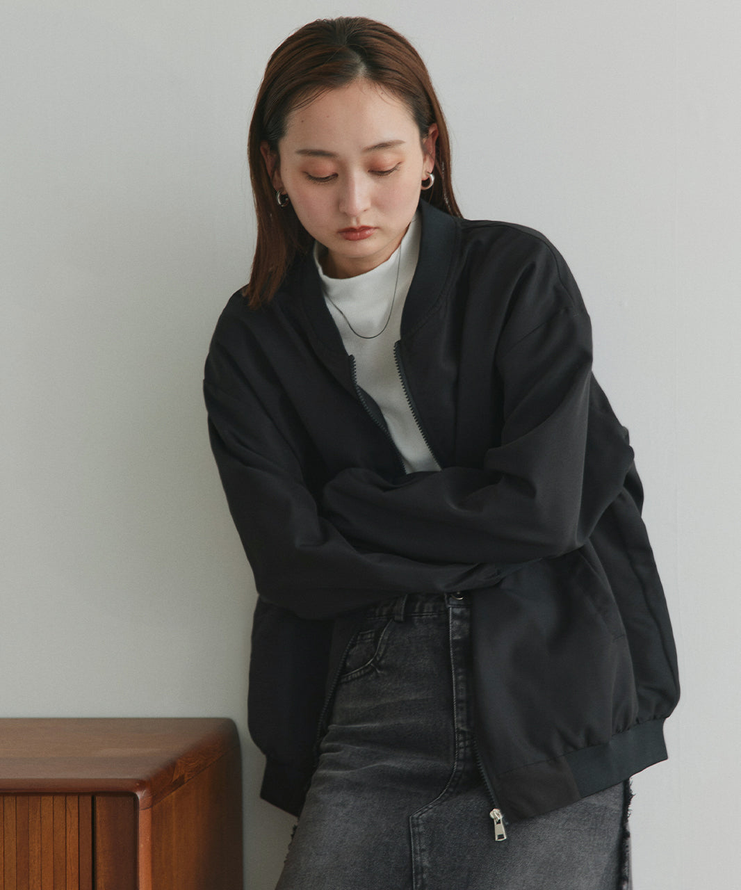 アドティエ ad thie ライトウェイト オーバーシルエットブルゾン （カーキ） カーキ