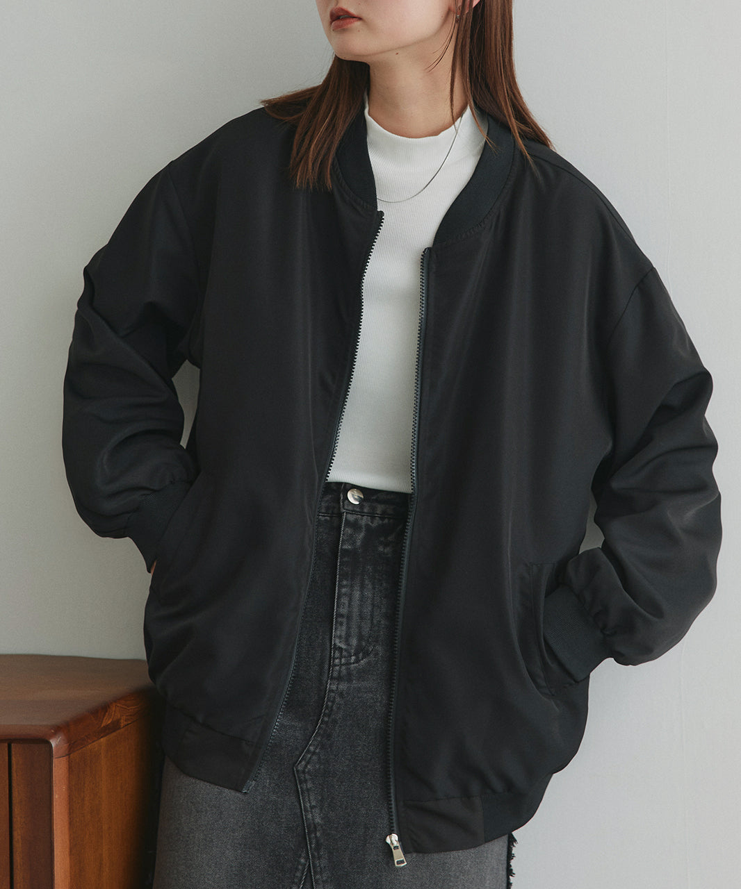 アドティエ ad thie ライトウェイト オーバーシルエットブルゾン （カーキ） カーキ