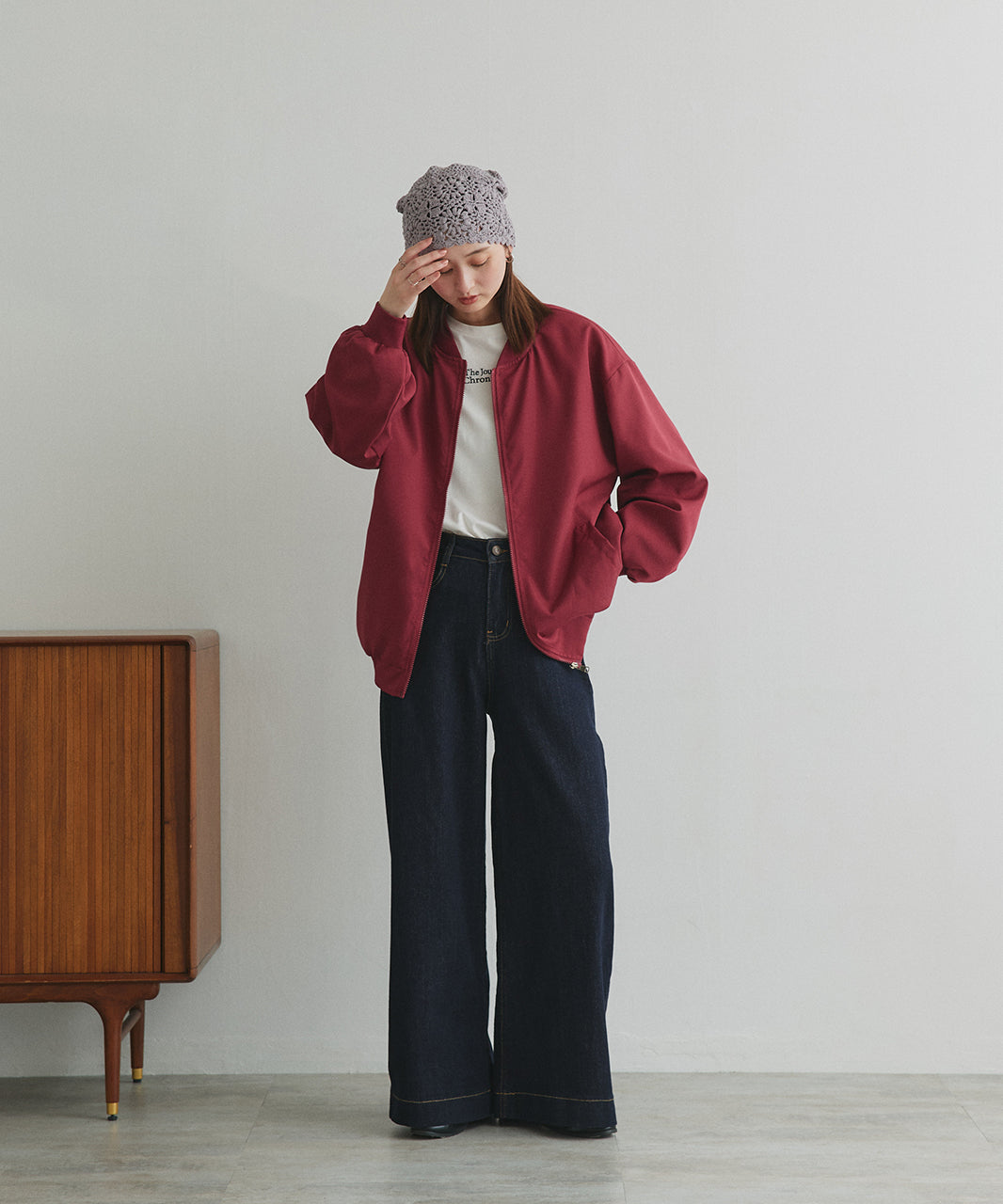 アドティエ ad thie ライトウェイト オーバーシルエットブルゾン （カーキ） カーキ