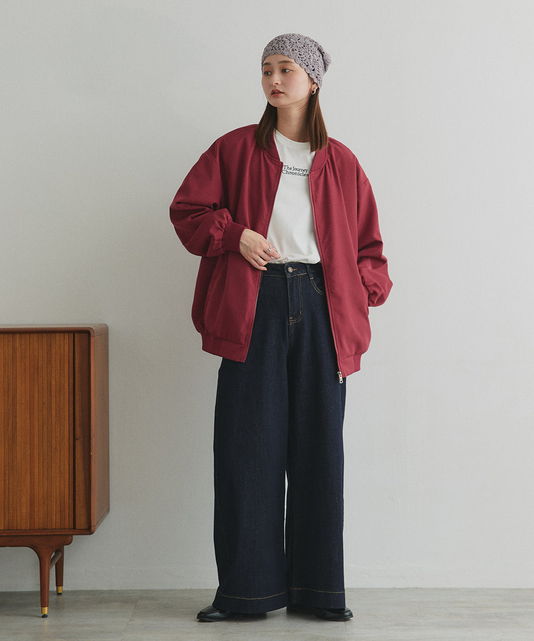 アドティエ ad thie ライトウェイト オーバーシルエットブルゾン （カーキ） カーキ