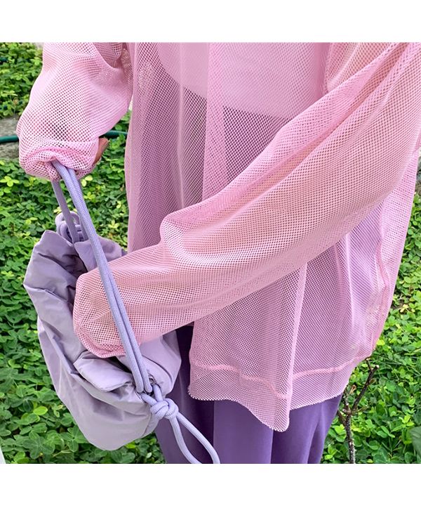 Adthie Oversized, Rich Color Variation Mesh Top