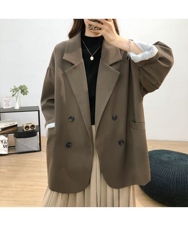 Ad Thie Big Jacket Lining Stripe Pocket Button Spring