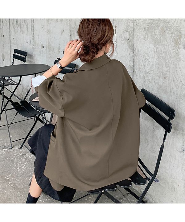 Ad Thie Big Jacket Lining Stripe Pocket Button Spring