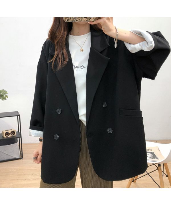 Ad Thie Big Jacket Lining Stripe Pocket Button Spring