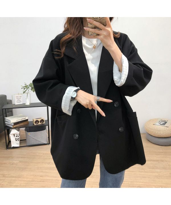 Ad Thie Big Jacket Lining Stripe Pocket Button Spring