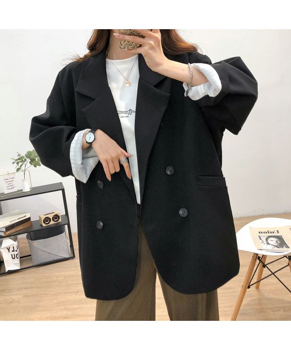 Ad Thie Big Jacket Lining Stripe Pocket Button Spring