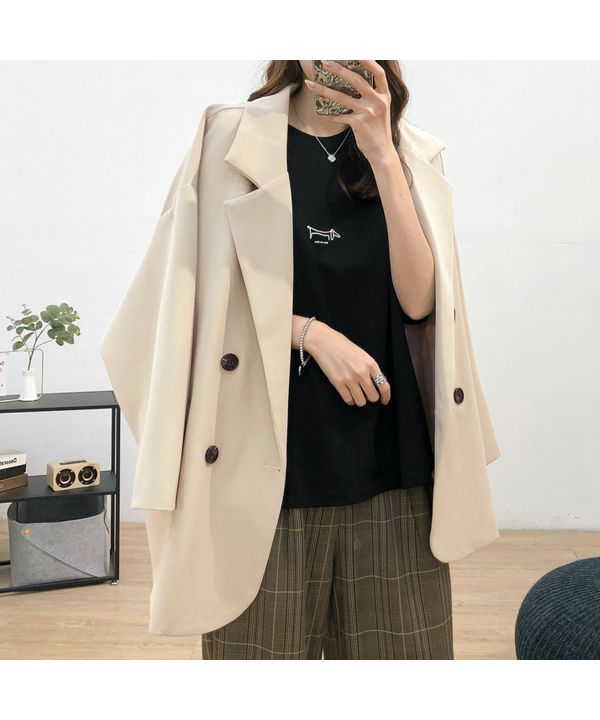 Ad Thie Big Jacket Lining Stripe Pocket Button Spring