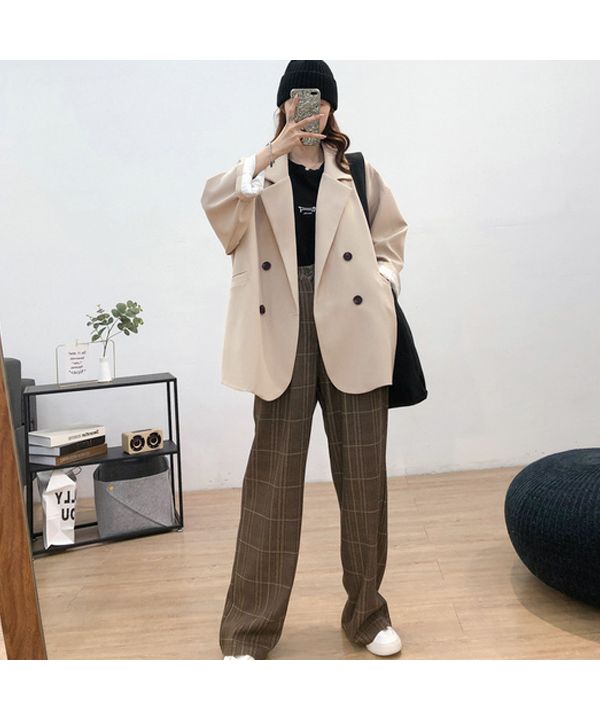Ad Thie Big Jacket Lining Stripe Pocket Button Spring
