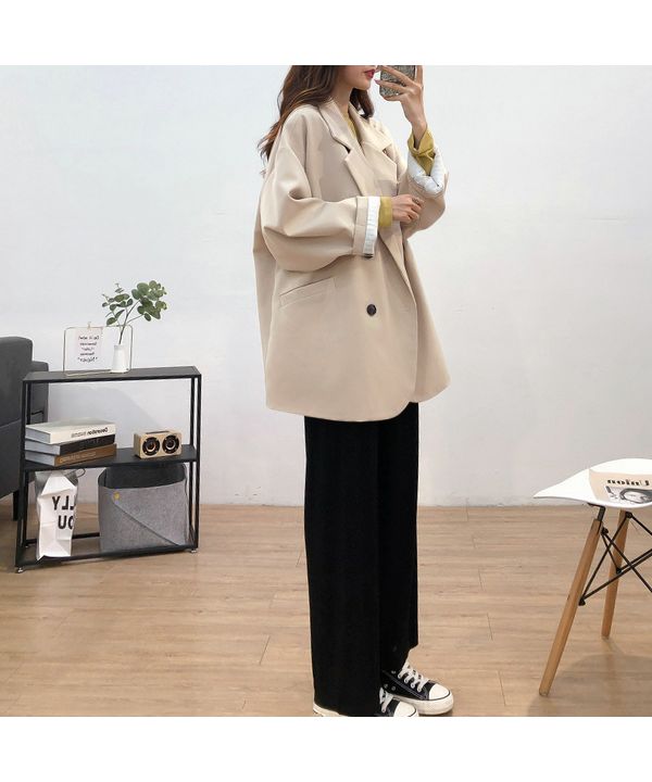 Ad Thie Big Jacket Lining Stripe Pocket Button Spring
