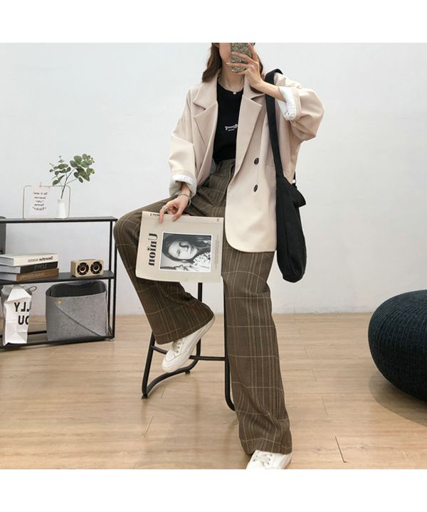 Ad Thie Big Jacket Lining Stripe Pocket Button Spring