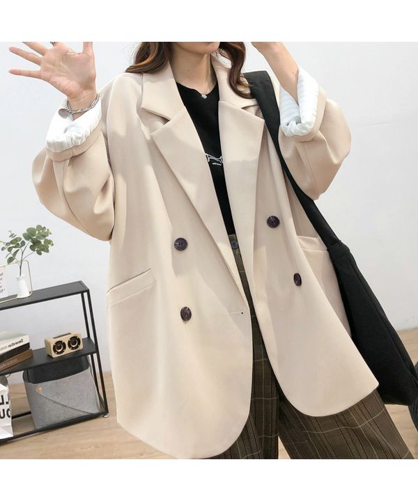 Ad Thie Big Jacket Lining Stripe Pocket Button Spring
