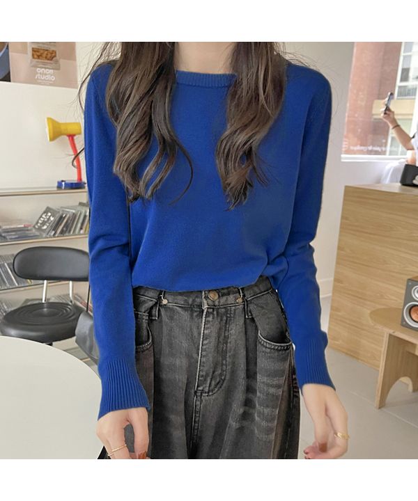 アドティエ ad thie カラー クルーネック ベーシック ニット