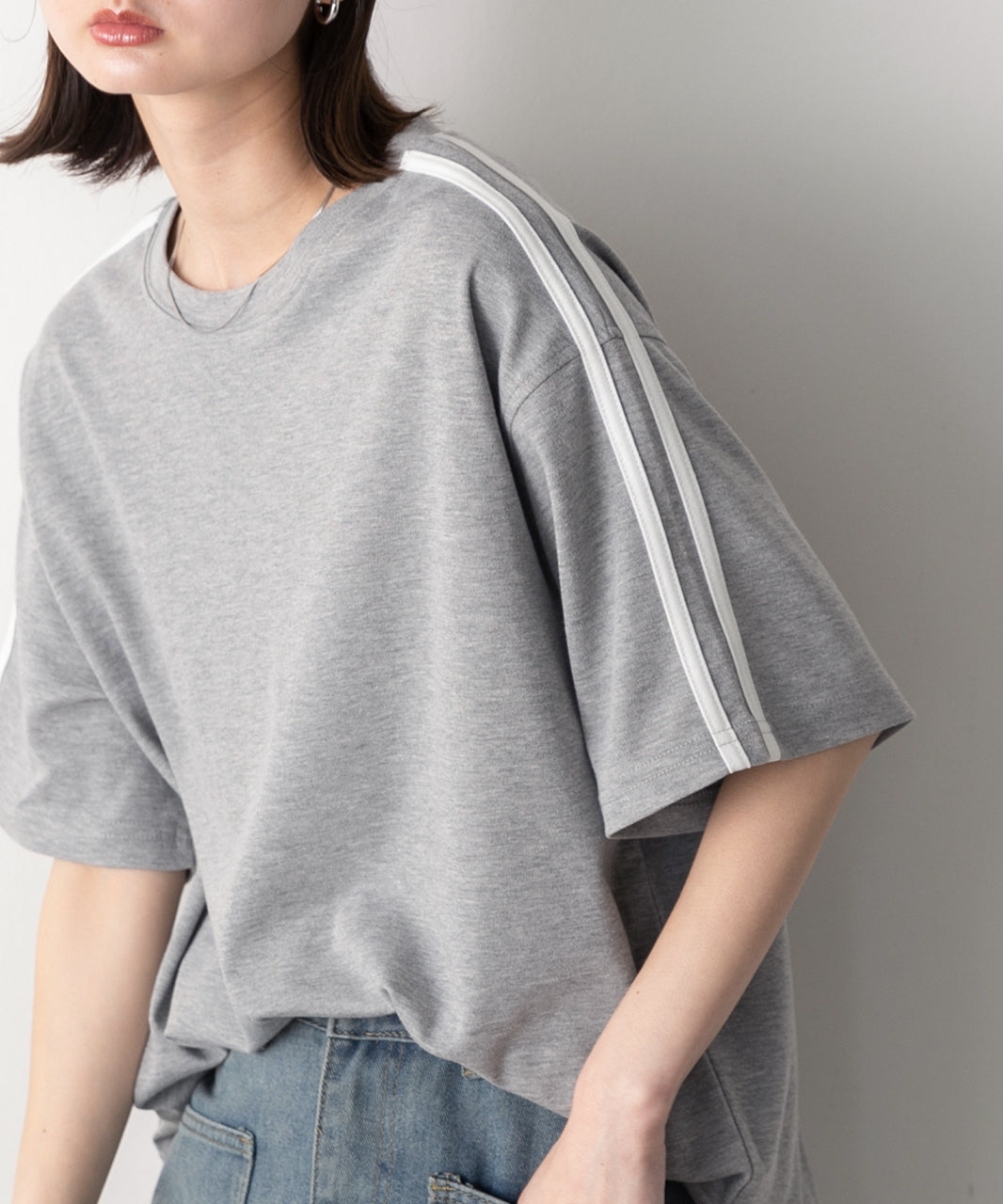 アドティエ ad thie 【2024SS新作】サイドライン スムースTシャツ （ブラック） ブラック