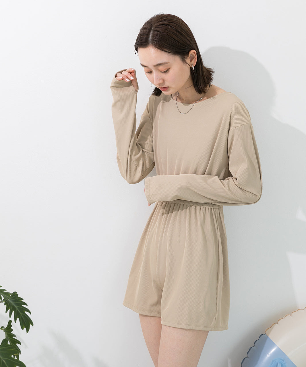Adthie ad thie 【2024SS New Arrival】 Rib Material Rush Guard All-in-One 【Non-Returnable Item】