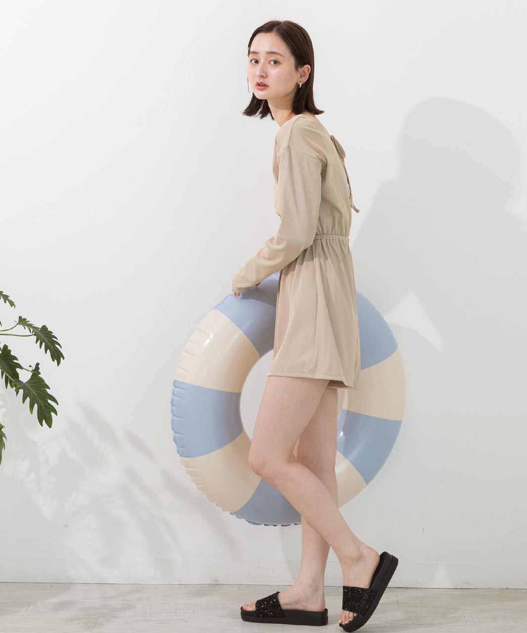 Adthie ad thie 【2024SS New Arrival】 Rib Material Rush Guard All-in-One 【Non-Returnable Item】