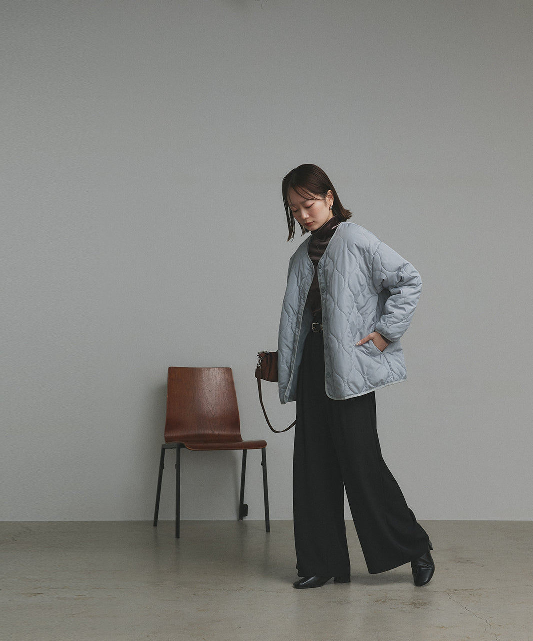 アドティエ ad thie  キルティング 中綿ジャケット （カーキ） カーキ